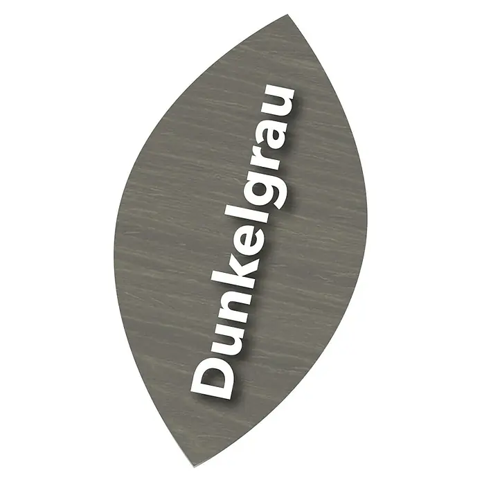 Ultra Nature BIO Lacklasur - Dunkelgrau, 375 ml, Seidenglänzend - Das Bild zeigt ein dunkelgraues Blatt mit dem Wort "Dunkelgrau" in weißer Schrift darauf. Perfekt für Präsentationen oder Designprojekte.