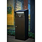 Allux Paketbox Björn mit LED (L x B x H: 365 x 400 x 1 100 mm, Schwarz, Stahl, Paketfach) | BAUHAUS