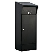 Allux Paketbox Björn mit LED (L x B x H: 365 x 400 x 1 100 mm, Schwarz, Stahl, Paketfach) | BAUHAUS