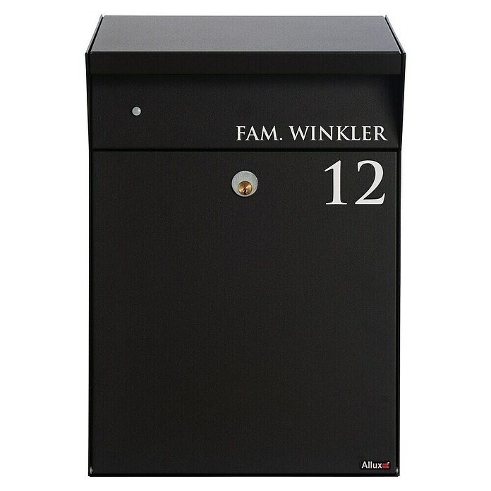 Allux Standbriefkasten Björn Mailbox (L x B x H: 235 x 345 x 525 mm, Schwarz, Stahl) | BAUHAUS