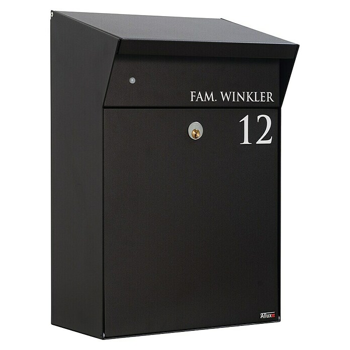 Allux Standbriefkasten Björn Mailbox (L x B x H: 235 x 345 x 525 mm, Schwarz, Stahl) | BAUHAUS