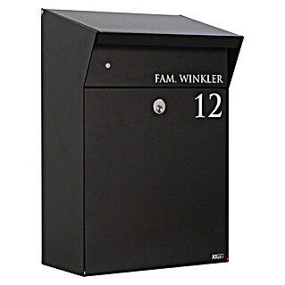 Allux Standbriefkasten Björn Mailbox (L x B x H: 235 x 345 x 525 mm, Schwarz, Stahl)