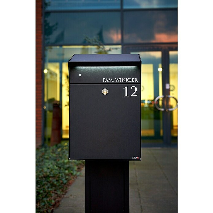 Allux Standbriefkasten Björn Mailbox (L x B x H: 235 x 345 x 525 mm, Schwarz, Stahl) | BAUHAUS