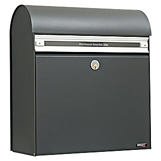 Allux Standbriefkasten KS200 (L x B x H: 170 x 400 x 445 mm, Anthrazit, Stahl, Namensschild)
