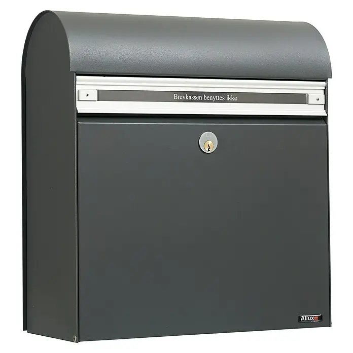 Allux Briefkasten KS200 - L x B x H: 170 x 400 x 445 mm, Anthrazit, Stahl, Namensschild - Abgebildeter Briefkasten von Allux in Anthrazit, robust, sicher und modern gestaltet für den Außenbereich.