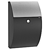 Allux Standbriefkasten 7000 (L x B x H: 195 x 320 x 510 mm, Schwarz / Edelstahl gebürstet, Stahl) | BAUHAUS