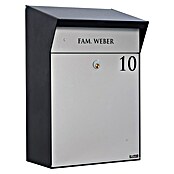 Allux Standbriefkasten BjÃ¶rn Mailbox (L x B x H: 235 x 345 x 525 mm, Grau / Schwarz, Stahl) | BAUHAUS