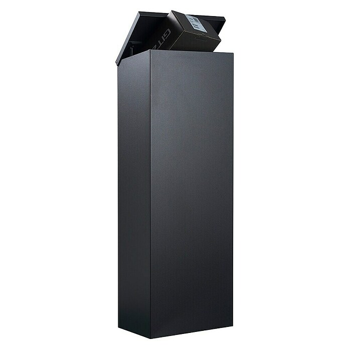 Allux Paketbox 600 (L x B x H: 230 x 380 x 1 050 mm, Schwarz, Stahl, Paketfach) | BAUHAUS