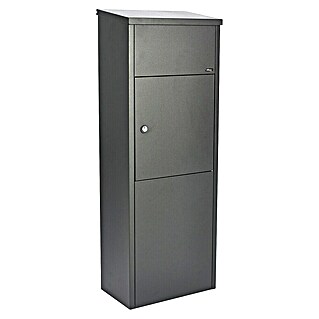 Allux Paketbox 600 (L x B x H: 230 x 380 x 1 050 mm, Anthrazit, Stahl, Paketfach, Zylinderschloss)