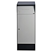 Allux Paketbox Björn mit LED (L x B x H: 365 x 400 x 1 100 mm, Schwarz / Grau, Stahl, Paketfach) | BAUHAUS