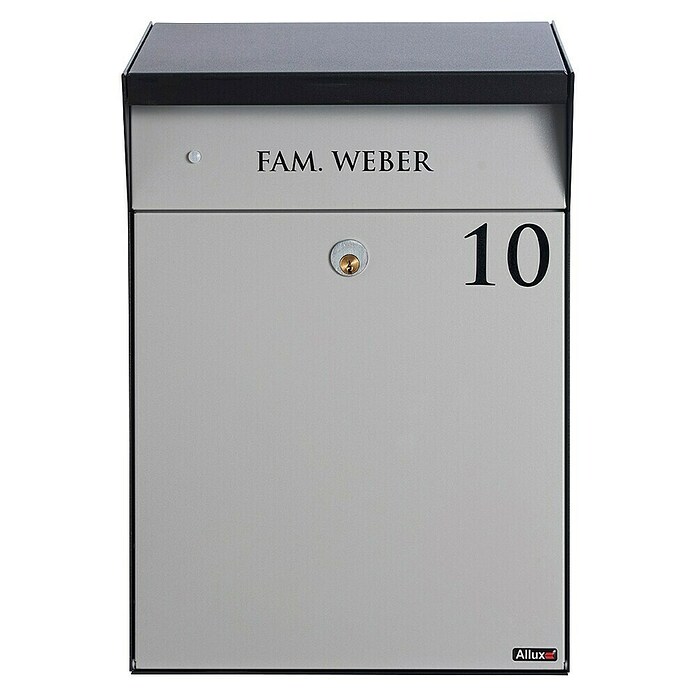 Allux Standbriefkasten BjÃ¶rn Mailbox (L x B x H: 235 x 345 x 525 mm, Grau / Schwarz, Stahl) | BAUHAUS