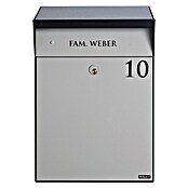 Allux Standbriefkasten BjÃ¶rn Mailbox (L x B x H: 235 x 345 x 525 mm, Grau / Schwarz, Stahl) | BAUHAUS