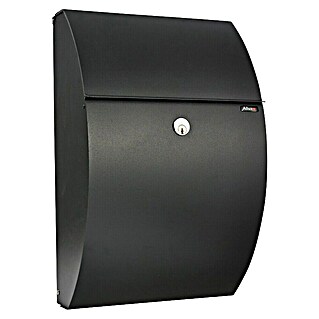 Allux Briefkasten 7000 (L x B x H: 195 x 320 x 510 mm, Schwarz, Stahl)