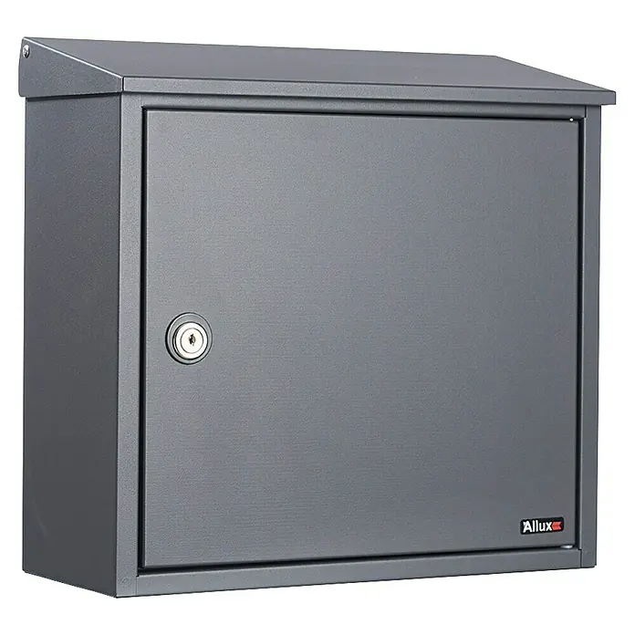 Allux Standbriefkasten 400 - L x B x H: 15 x 360 x 355 mm, Anthrazit, Stahl - Grauer Allux Paketbriefkasten mit einem sicheren Schloss, ideal für die sichere Zustellung Ihrer Pakete. Das robuste Design schützt vor Wind und Wetter.