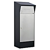 Allux Paketbox Björn mit LED (L x B x H: 365 x 400 x 1 100 mm, Schwarz / Grau, Stahl, Paketfach) | BAUHAUS