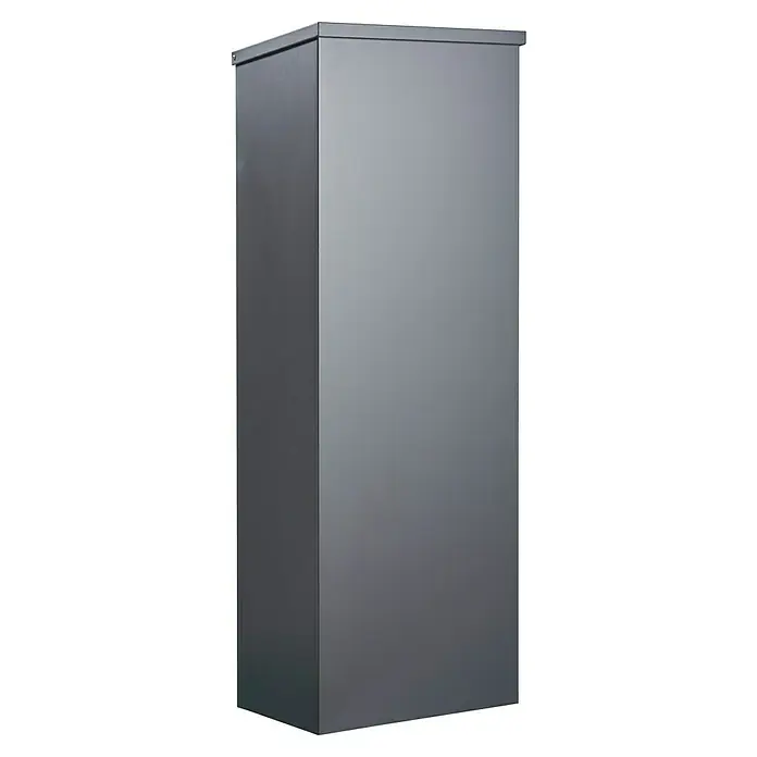 Allux Paketbox 600 - L x B x H: 230 x 380 x 1.050 mm, Anthrazit, Stahl, Paketfach - Grauer, hochformatiger Außenschrank, ideal für die diskrete Unterbringung von Geräten im Freien und bietet gleichzeitig Schutz vor Witterungseinflüssen.