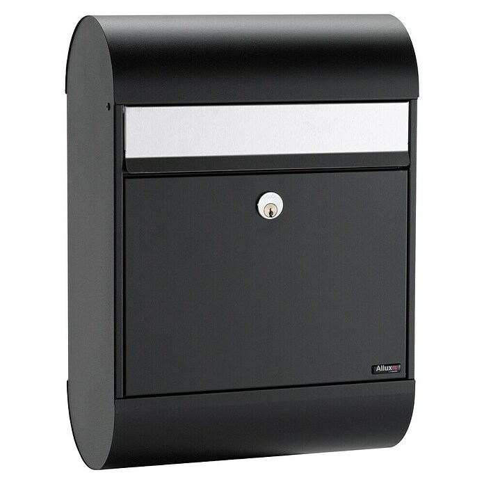 Allux Standbriefkasten 6000 (L x B x H: 170 x 345 x 485 mm, Schwarz / Silber, Stahl) | BAUHAUS