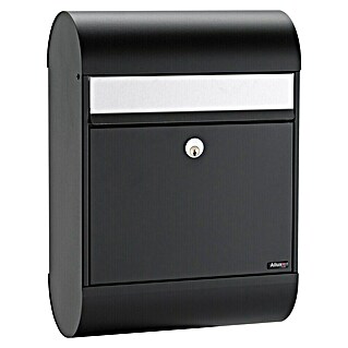 Allux Standbriefkasten 6000 (L x B x H: 170 x 345 x 485 mm, Schwarz / Silber, Stahl)