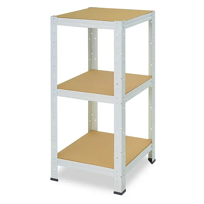shelfplaza Schwerlastregal HOME - H x B x T: 100 x 40 x 40 cm, Traglast pro Boden: 175 kg, Stecken, weiß - Regal mit drei Regalböden.