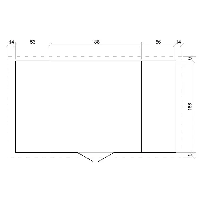 Timbela Gerätehaus M391 - Außenmaß inkl. Dachüberstand (B x T): 328 x 206 cm, Holz, Natur, Ohne Fußboden - Bauplan eines modernen Gartenhauses mit detaillierten Maßen, ideal für die Planung Ihres eigenen Gartenprojekts mit präzisen Angaben.