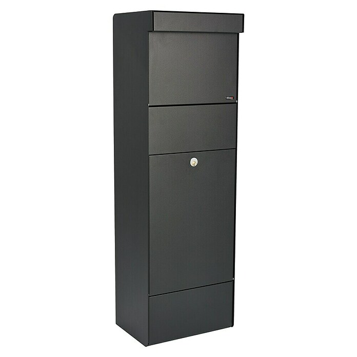 Allux Paketbox Grundform (L x B x H: 28 x 345 x 110 mm, Schwarz, Stahl, Paketfach) | BAUHAUS