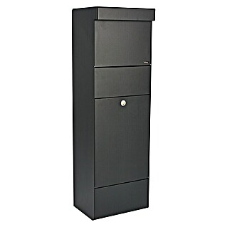 Allux Paketbox Grundform (L x B x H: 28 x 345 x 110 mm, Schwarz, Stahl, Paketfach)