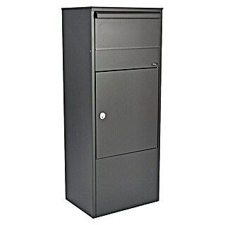 Allux Paketbox 800 (L x B x H: 280 x 390 x 980 mm, Anthrazit, Stahl, Paketfach, Entnahme: Vorne)
