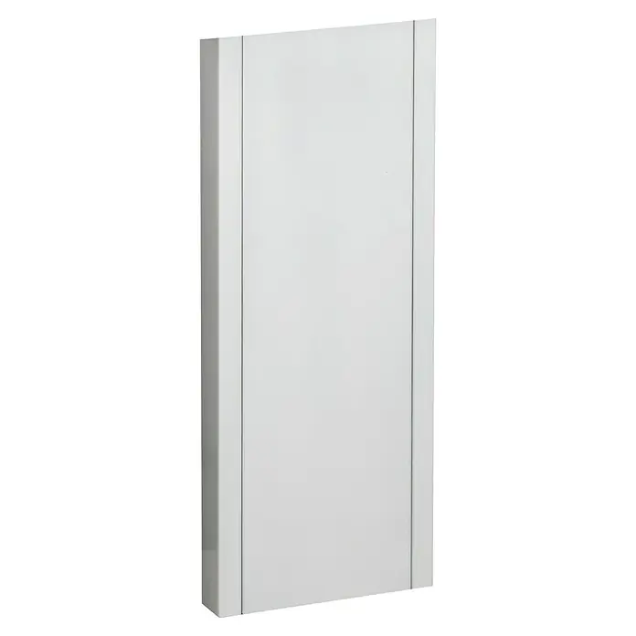 Allux Briefkastenständer 1001 - L x B x H: 55 x 225 x 1.650 mm, Weiß, Stahl - Nahaufnahme eines weißen, schlanken Heizkörpers, der durch sein schlichtes Design und seine effiziente Wärmeabgabe besticht.