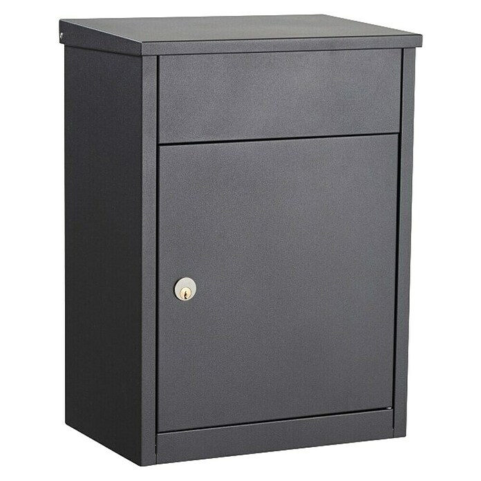 Allux Standbriefkasten 500 (L x B x H: 250 x 380 x 530 mm, Anthrazit, Stahl, Paketfach, Sicherheitsschloss) | BAUHAUS