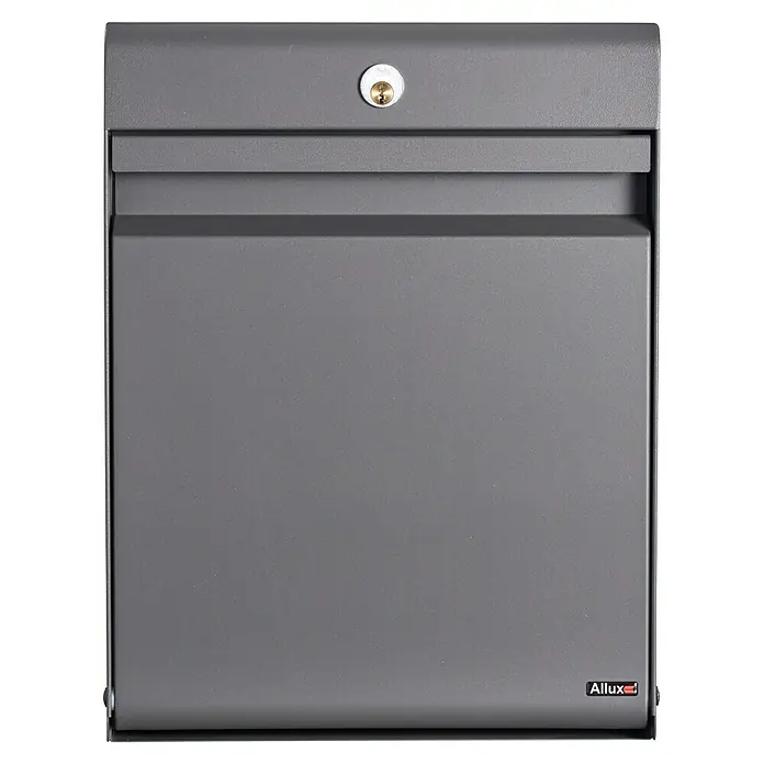 Allux Standbriefkasten Holscher - L x B x H: 175 x 370 x 480 mm, Anthrazit, Stahl - Grauer Allux Briefkasten mit Schloss. Perfekt für den sicheren Empfang Ihrer Post.