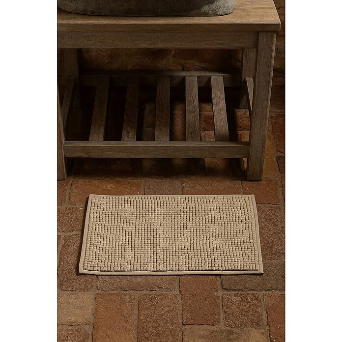 MSV Alfombra de baño Chenille (50 x 80 cm, Beige) | BAUHAUS