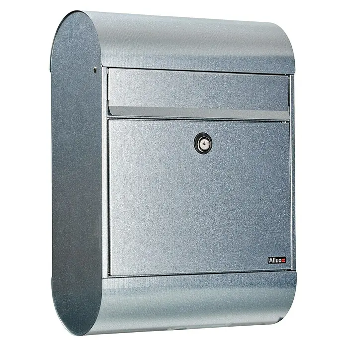 Allux Standbriefkasten 6000 - L x B x H: 170 x 345 x 485 mm, Silber, Stahl - Silberner Allux Briefkasten für den Außenbereich, robust und abschließbar zur sicheren Aufbewahrung Ihrer Postsendungen.