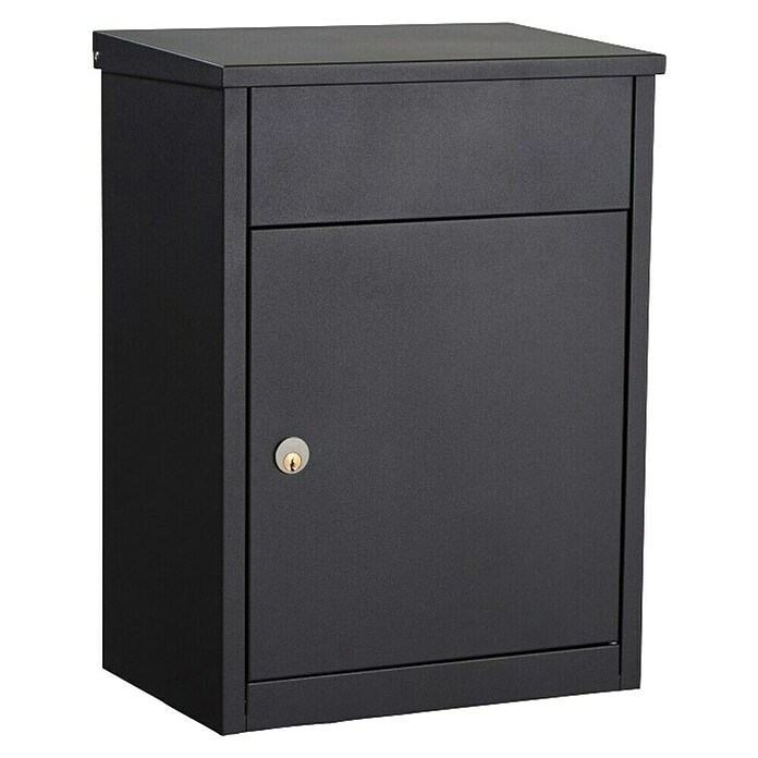 Allux Standbriefkasten 500 (L x B x H: 250 x 380 x 530 mm, Schwarz, Stahl, Sicherheitsschloss) | BAUHAUS