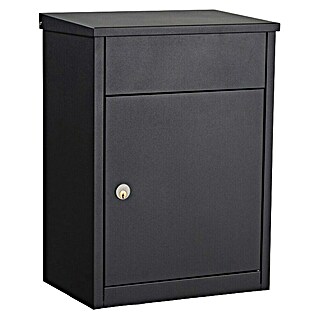Allux Standbriefkasten 500 (L x B x H: 250 x 380 x 530 mm, Schwarz, Stahl, Sicherheitsschloss)