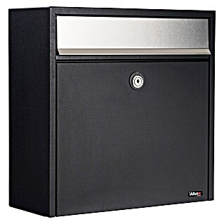 Allux Briefkasten 250 (L x B x H: 150 x 360 x 360 mm, Schwarz, Stahl)
