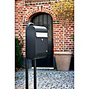 Allux Standbriefkasten 5000 (L x B x H: 160 x 320 x 460 mm, Schwarz / Silber, Stahl) | BAUHAUS