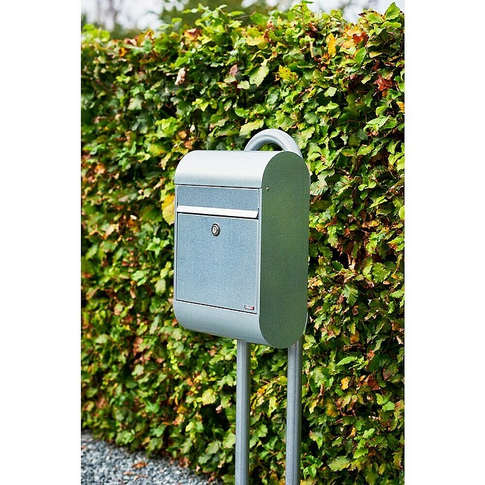 Allux Standbriefkasten 6000 (L x B x H: 170 x 345 x 485 mm, Silber, Stahl) | BAUHAUS