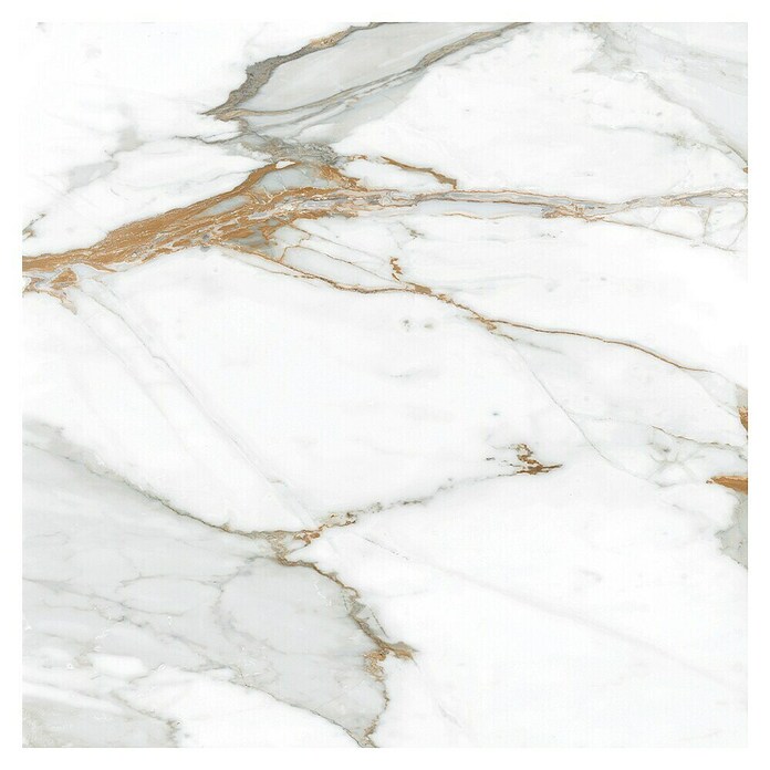 Tau ceramica Keramische tegel Kian Gold (60 x 60 cm, Wit, Glanzend) | BAUHAUS