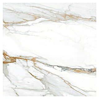 Tau ceramica Keramische tegel Kian Gold (60 x 60 cm, Wit, Glanzend)