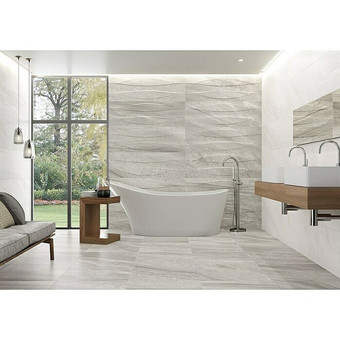 Tau ceramica Keramische tegel Litium Pearl (60 x 60 cm, Wit, Mat) | BAUHAUS