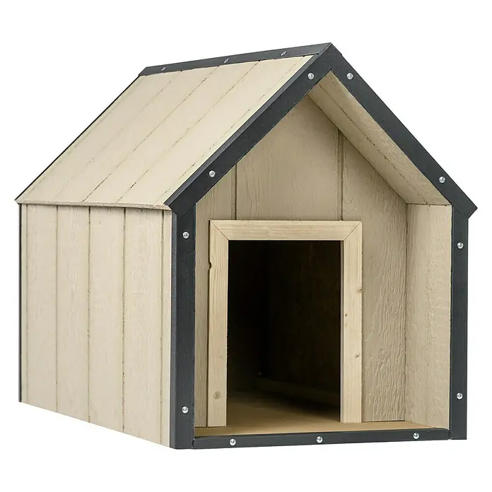 Timbela Hundehütte SMARTSIDE M M971-1 - 93 x 54 x 68 cm - Ein geräumiges, isoliertes Hundehaus mit einem schützenden Dach und einem einladenden Eingang. Bietet Komfort und Schutz für Ihren Vierbeiner.