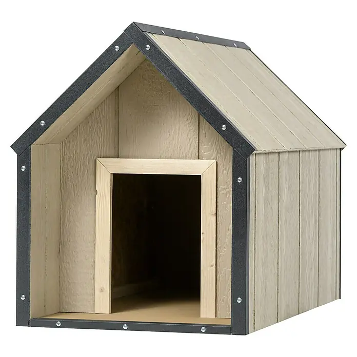 Timbela Hundehütte SMARTSIDE M M971-1 - 93 x 54 x 68 cm - Ein geräumiges und stabiles Hundehaus mit einer wetterfesten Konstruktion und einem einladenden Eingang, perfekt für den Garten.