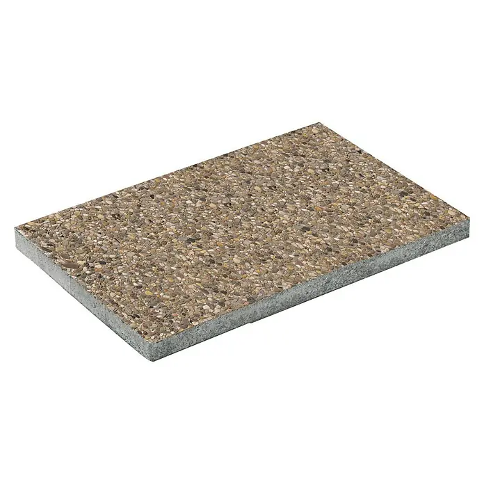Diephaus Waschbetonplatte - 60 x 40 x 4 cm, Braun, Beton - Detailaufnahme einer Pflasterplatte mit Kiesoberfläche, ideal für Gartenwege und Terrassen. Robuste Bauweise für langanhaltende Nutzung.