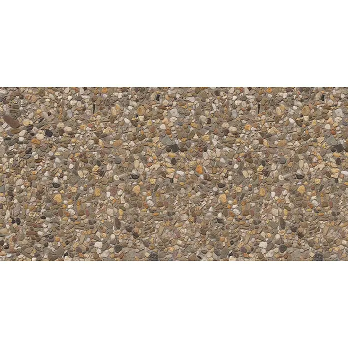 Diephaus Waschbetonplatte - 50 x 50 x 4 cm, Braun, Beton - Nahaufnahme von Zement, der mit kleinen Kieselsteinen unterschiedlicher Größe und Farbe bedeckt ist. Rustikale Textur für den Außenbereich.