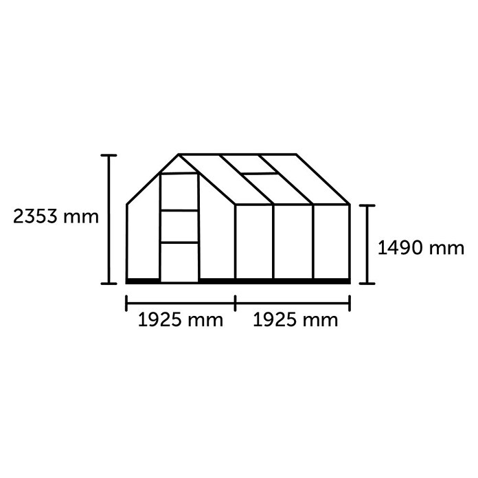 Halls Gewächshaus Icon 6 Stegdoppelplatten (Außenmaß inkl. Dachüberstand (B x T): 192,5 x 192,5 cm, Material Seitenwand: Glas, 4 mm, Schwarz) | BAUHAUS