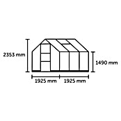 Halls Gewächshaus Icon 6 Stegdoppelplatten (Außenmaß inkl. Dachüberstand (B x T): 192,5 x 192,5 cm, Material Seitenwand: Glas, 4 mm, Schwarz) | BAUHAUS