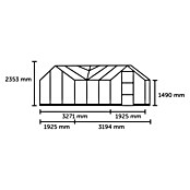 Halls Gewächshaus Icon Gardenhouse (Außenmaß inkl. Dachüberstand (B x T): 321,7 x 319,4 cm, Material Seitenwand: Glas, 3 mm, Schwarz) | BAUHAUS