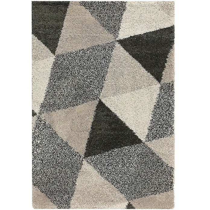 Dekoria Flachgewebeteppich - grün, beige, 170 x 120 cm - Moderner Teppich mit geometrischen Dreiecksmustern in Grau- und Beigetönen, ideal für ein stilvolles Wohnambiente.
