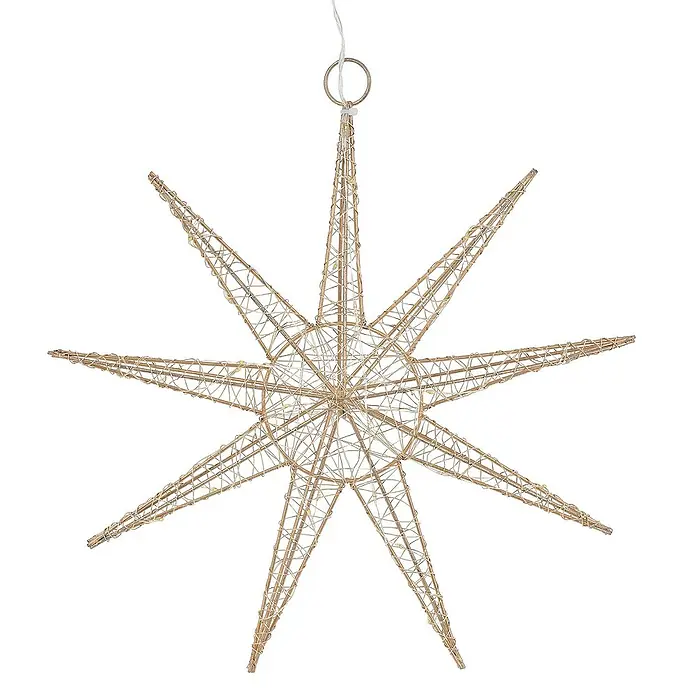 ECD Germany LED-Weihnachtsdekoleuchte Weihnachtsstern Weihnachten Schneeflocke Weihnachtsdeko Fensterdeko - 30 x 4 x 30 cm, Gold, Akkubetrieben, LED - Dekorativer goldener Stern mit zarten Lichtern, der eine festliche Atmosphäre schafft.