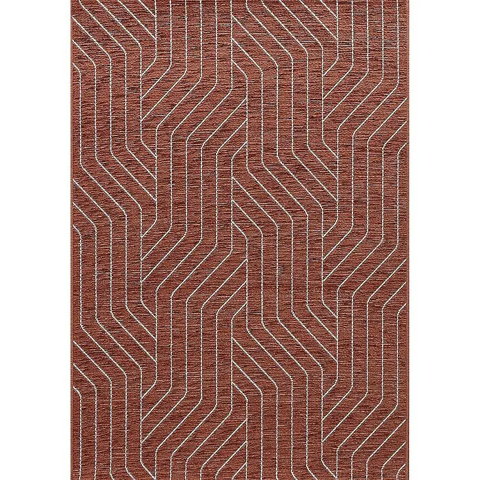 Dekoria Flachgewebeteppich - kupfer, 170 x 120 cm - Ein rechteckiger Teppich mit einem geometrischen Muster in Braun- und Weißtönen. Ein stilvolles Accessoire für jeden Raum.